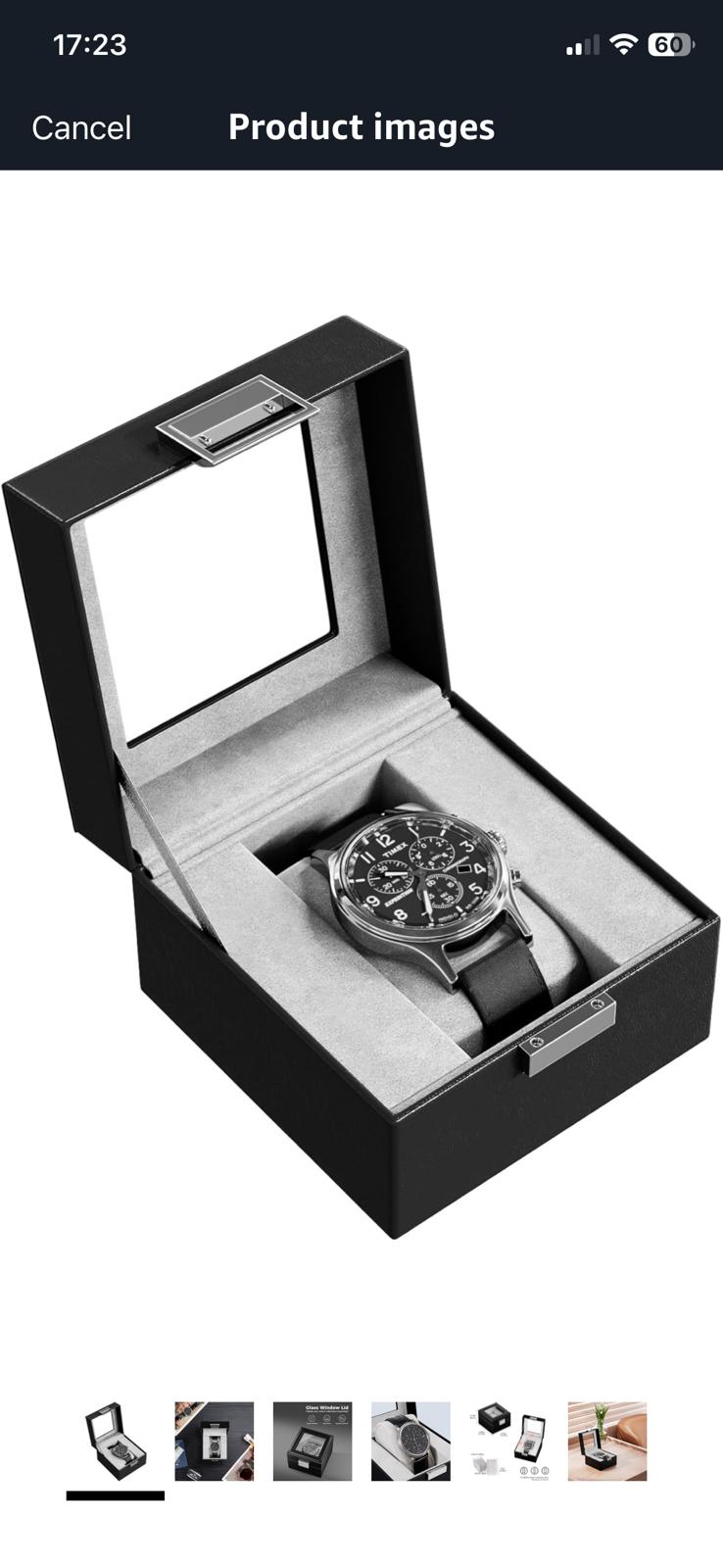 Personalised Leather Watch Gift Box - 1 - Luxury display case with window for birthday or special occasion thumbnail 7